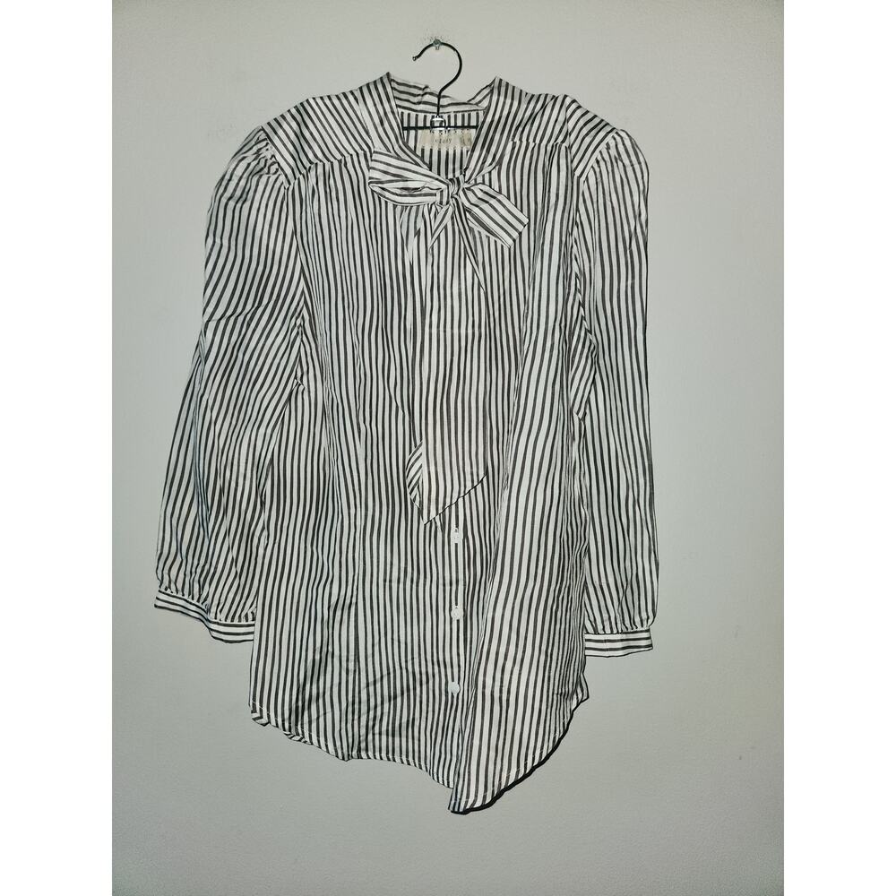 Cluny striped shirt ruffle 10 silk